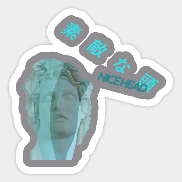 Aesthetic Vaporwave Bust Sticker by barrybearson